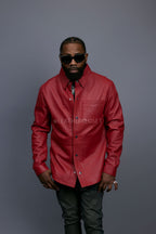 Men's Luka Leather Shirt [Red]