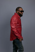 Men's Luka Leather Shirt [Red]