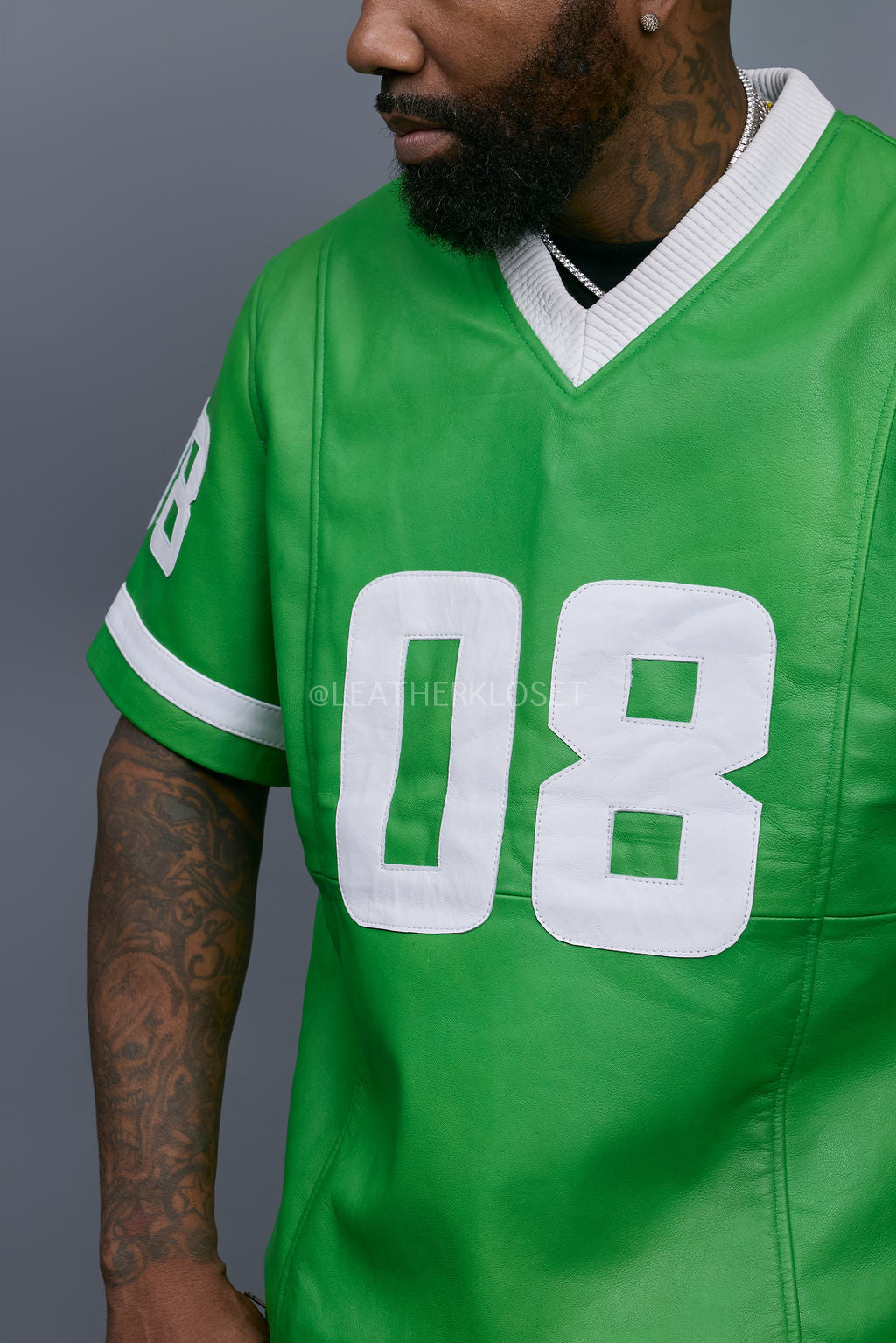 Men's Leather Jersey [Green/White]