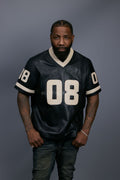 Men's Leather Jersey [Black/Beige]