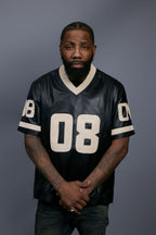 Men's Leather Jersey [Black/Beige]