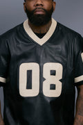 Men's Leather Jersey [Black/Beige]