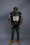 Men's Leather Jersey [Black/Beige]