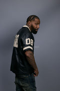 Men's Leather Jersey [Black/Beige]