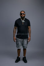 Men's Leather Cargo Shorts [Distressed Colors]