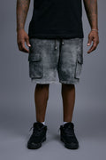 Men's Leather Cargo Shorts [Distressed Colors]