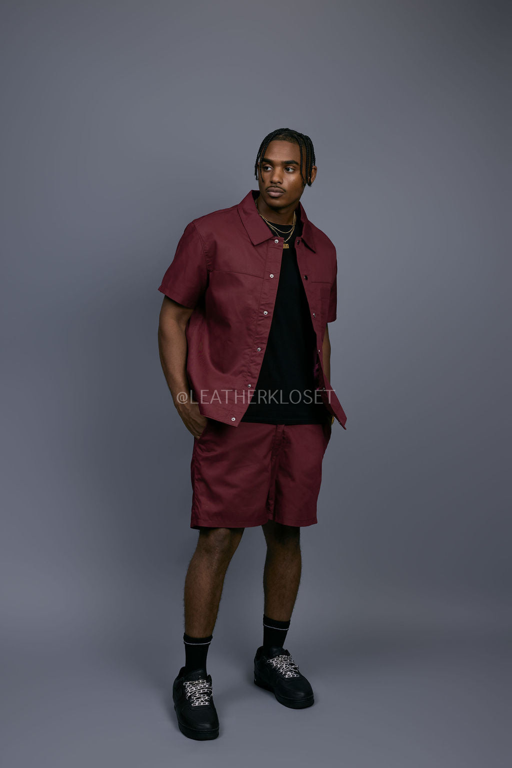 Men's Summer In Milan Set [Burgundy]