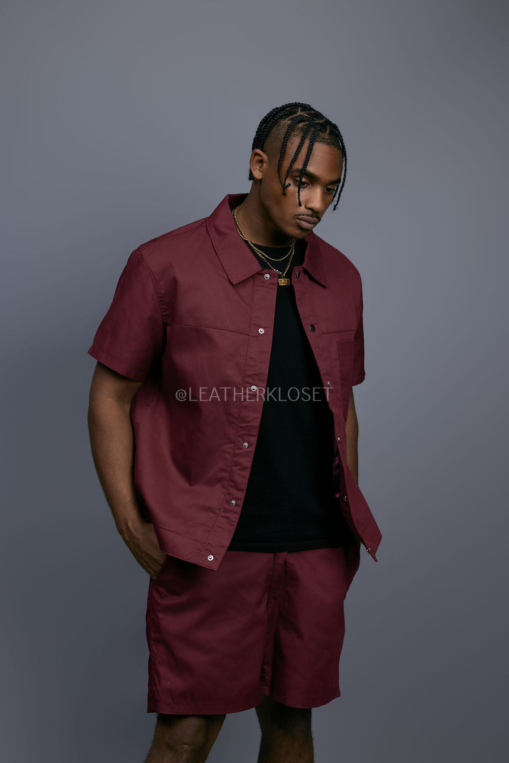 Men's Summer In Milan Set [Burgundy]