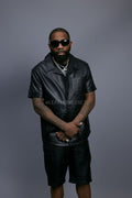 Men's Summer In Miami Leather Shirt And Leo Shorts Set [Leo Shorts]