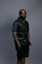 Men's Summer In Miami Leather Shirt And Leo Shorts Set [Leo Shorts]