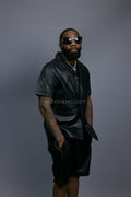 Men's Summer In Miami Leather Shirt And Leo Shorts Set [Leo Shorts]