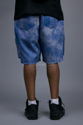 Men's Leather Cargo Shorts [Distressed Colors]