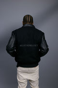 Men's Wool And Leather Pilot Jacket [Black]