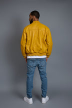 Men's Classic Leather Baseball Jacket [Yellow]