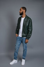Men's Classic Baseball Jacket Forest Green
