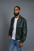 Men's Classic Baseball Jacket Forest Green