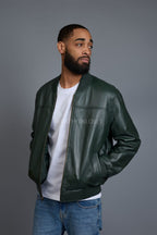 Men's Classic Baseball Jacket Forest Green