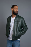 Men's Classic Baseball Jacket Forest Green