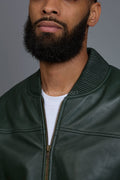 Men's Classic Baseball Jacket Forest Green