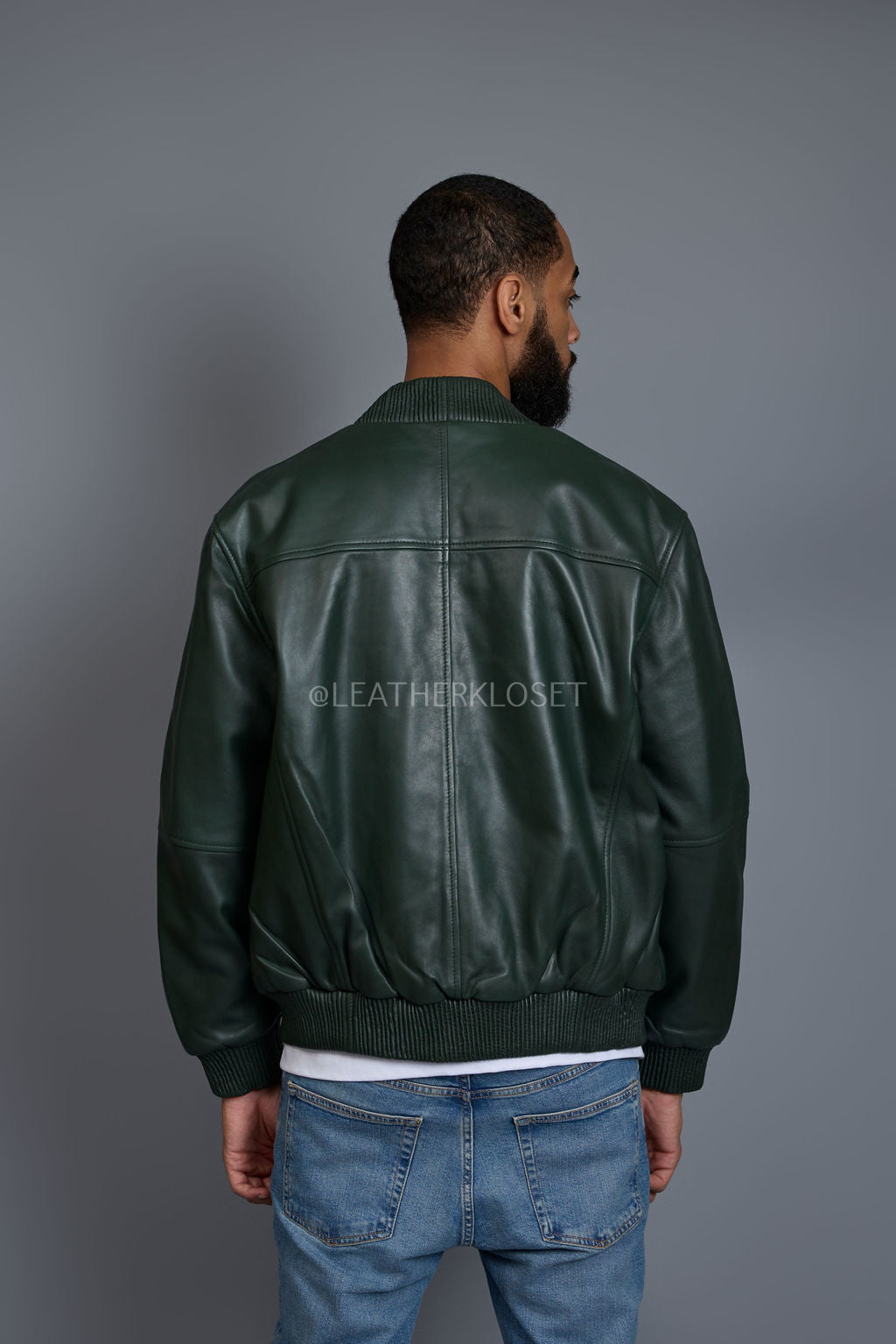 Men's Classic Baseball Jacket Forest Green