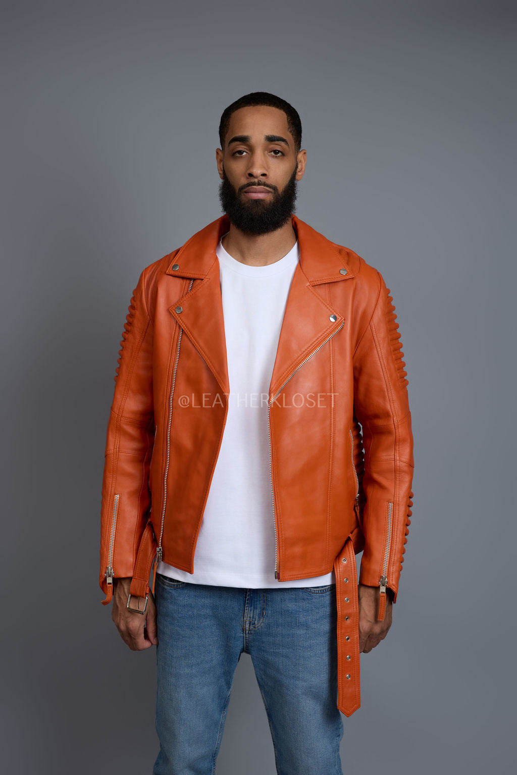 Men's Trey Biker Jacket [Orange]