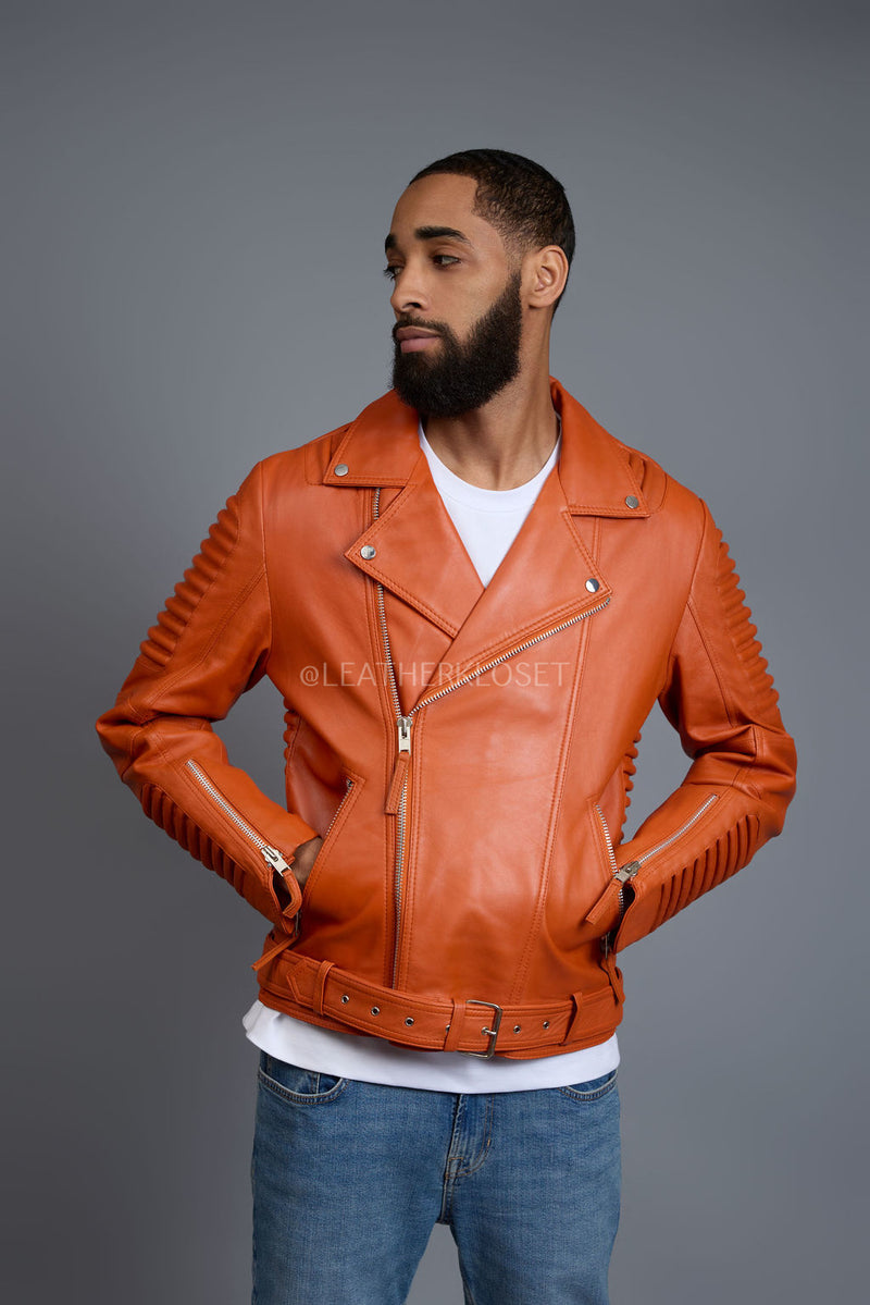 Men's Trey Biker Jacket [Orange]