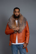 Men's Trey Biker Full Fox Fur Collar [Crystal Fox]