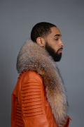 Men's Trey Biker Full Fox Fur Collar [Crystal Fox]