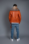 Men's Trey Biker Full Fox Fur Collar [Crystal Fox]