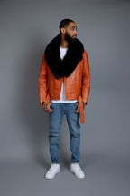Men's Trey Biker Full Fox Fur Collar [Black Fox]