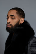 Men's Trey Biker Black Full Fox Fur Collar [Black Fox]