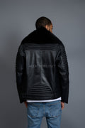 Men's Trey Biker Black Full Fox Fur Collar [Black Fox]