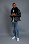 Men's Trey Biker Black Full Fox Fur Collar [Black Fox]