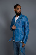 Men's Trey Biker Jacket Distressed Leather