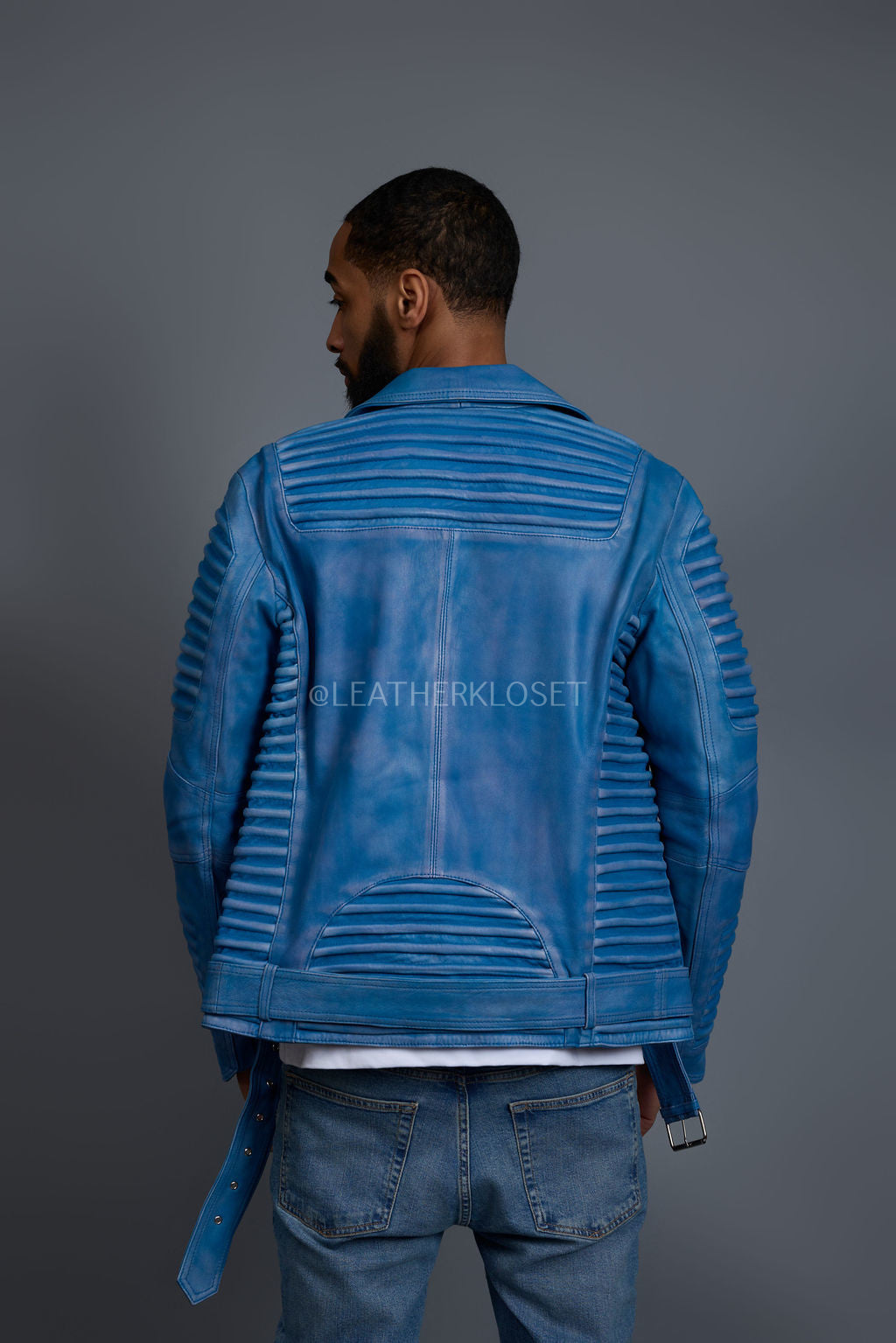 Men's Trey Biker Jacket Distressed Leather