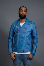 Men's Trey Biker Jacket Distressed Leather