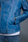 Men's Trey Biker Jacket Distressed Leather