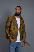 Men's Trey Biker Jacket [Destroyed Yellow]