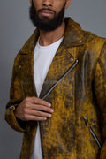 Men's Trey Biker Jacket [Destroyed Yellow]