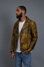 Men's Trey Biker Jacket [Destroyed Yellow]