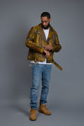 Men's Trey Biker Jacket [Destroyed Yellow]