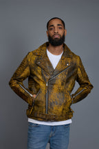Men's Trey Biker Jacket [Destroyed Yellow]