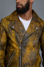 Men's Trey Biker Jacket [Destroyed Yellow]