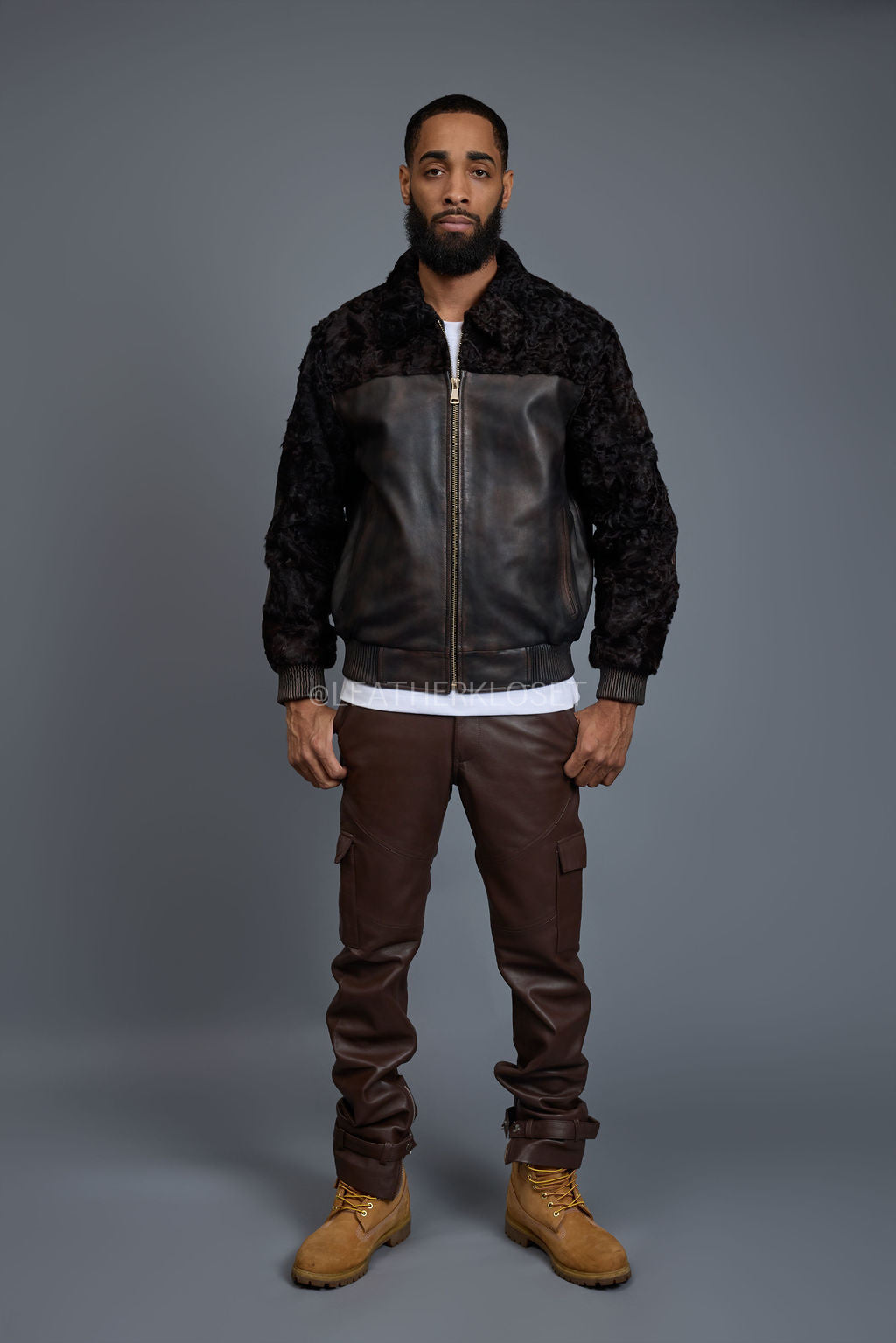 Men's Leather & Persian Lamb Combo 2.0 [Copper]