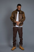 Men's Leather & Persian Lamb Combo 2.0 [Distressed Brown]