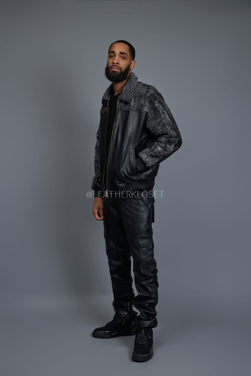 Men's Leather & Persian Lamb Combo 2.0 [Black/Grey]