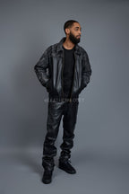 Men's Leather & Persian Lamb Combo 2.0 [Black/Grey]