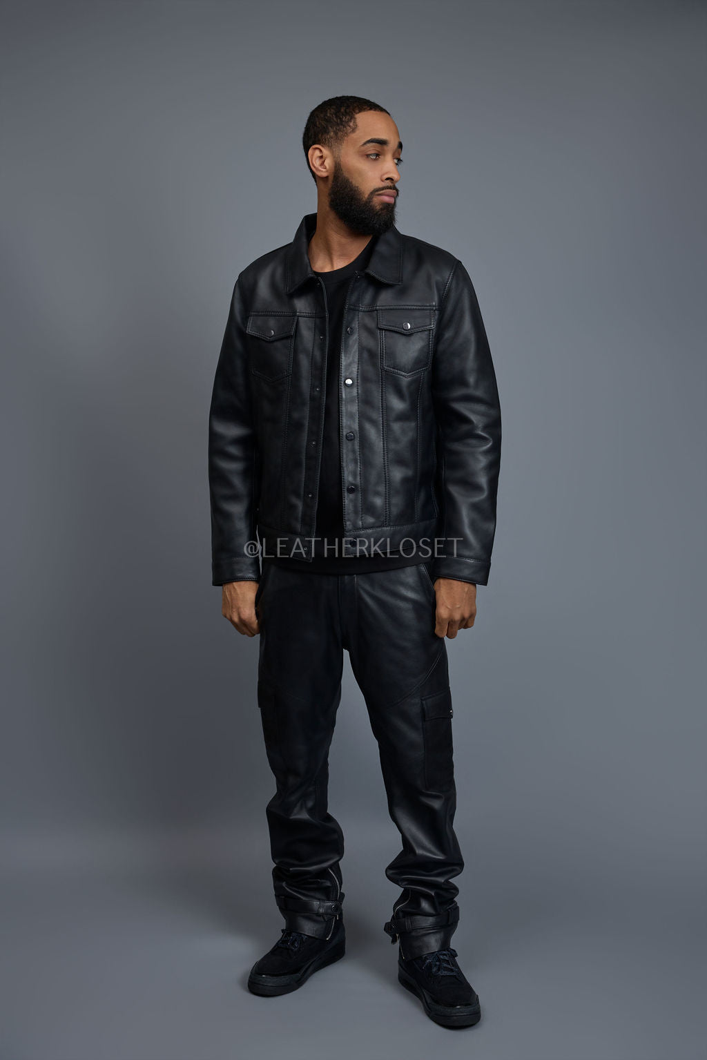 Men's Dylan Jacket Leather [Black/Black]