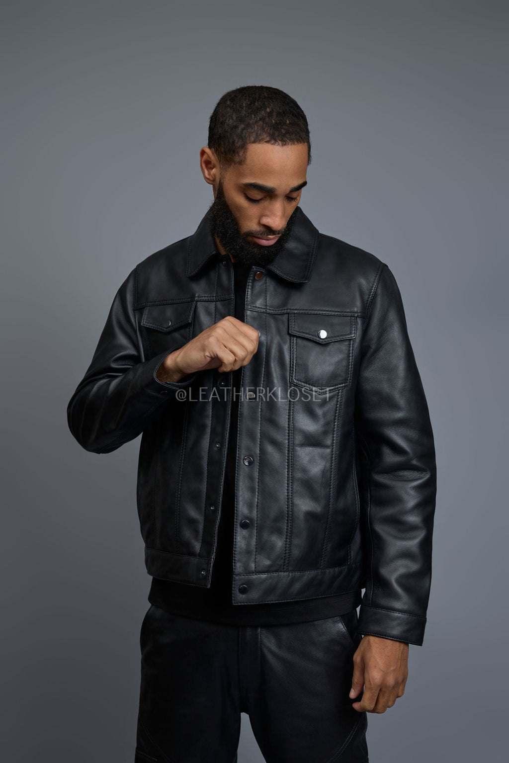 Men's Dylan Jacket Leather [Black/Black]