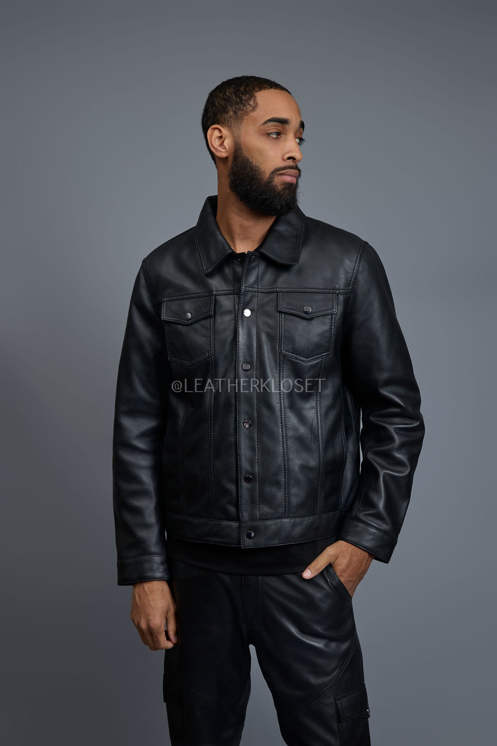 Men's Dylan Jacket Leather [Black/Black]